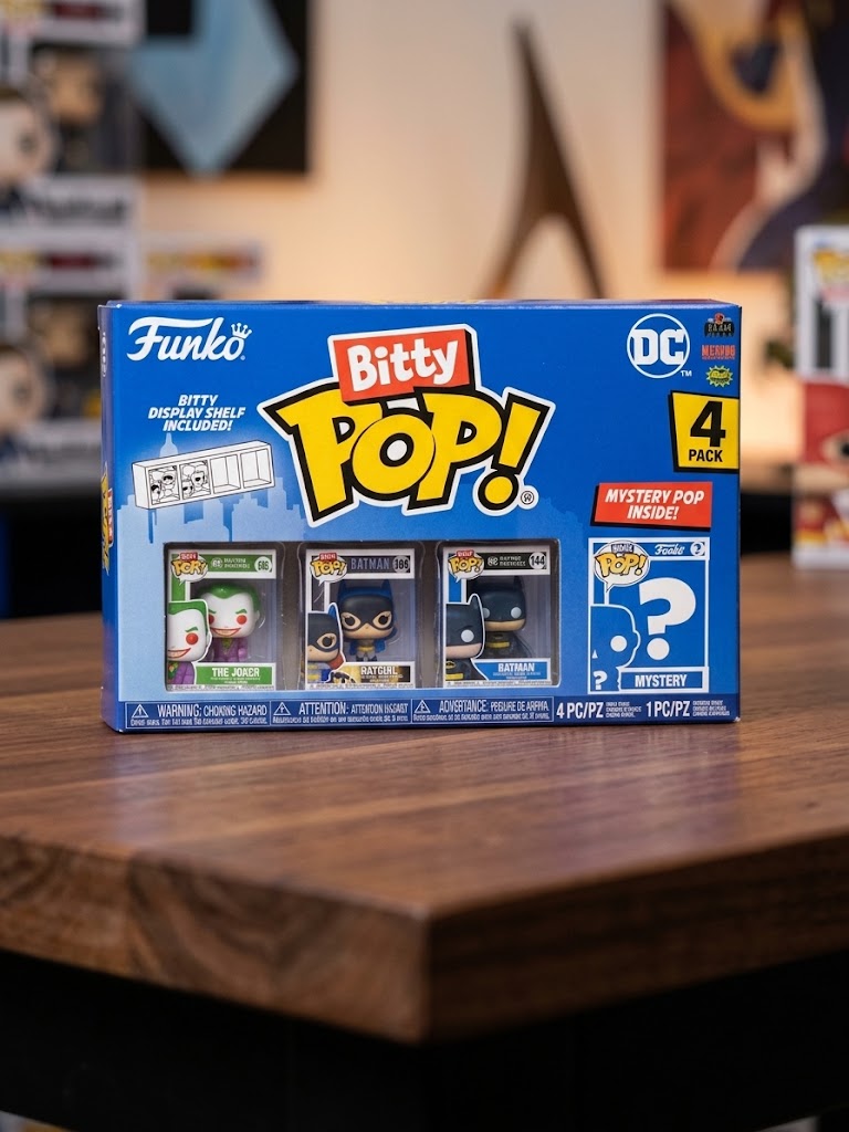 Funko Bitty POP! DC Comics / Batman - Pack de 4 Figurines (The Joker, Batgirl, Batman, Mystery Pop)