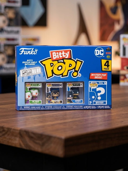 Funko Bitty POP! DC Comics / Batman - Pack de 4 Figurines (The Joker, Batgirl, Batman, Mystery Pop)
